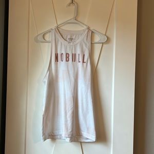 Nobull tank in white with pink